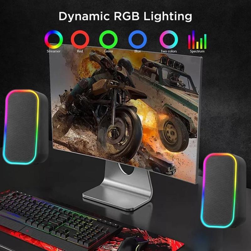 Caixa de Som Alto Falante RGB Bluetooth 6W Computador Notebook P2